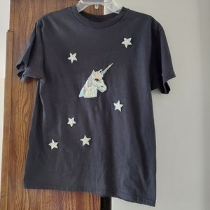 Black Girls Tshirt With Unicorn Sm Nwt $14